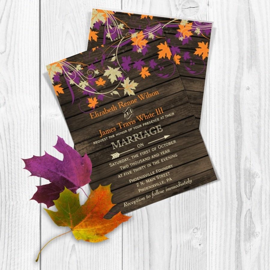 PRINTABLE Wedding Invitation Template Fall Wedding Invitations Rustic 