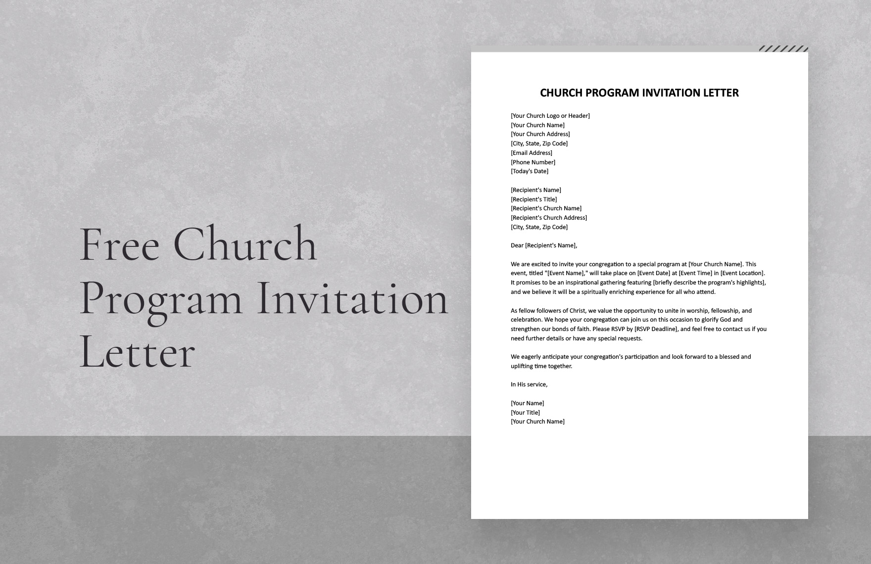 Program Invitation Letter In Word Google Docs Download Template