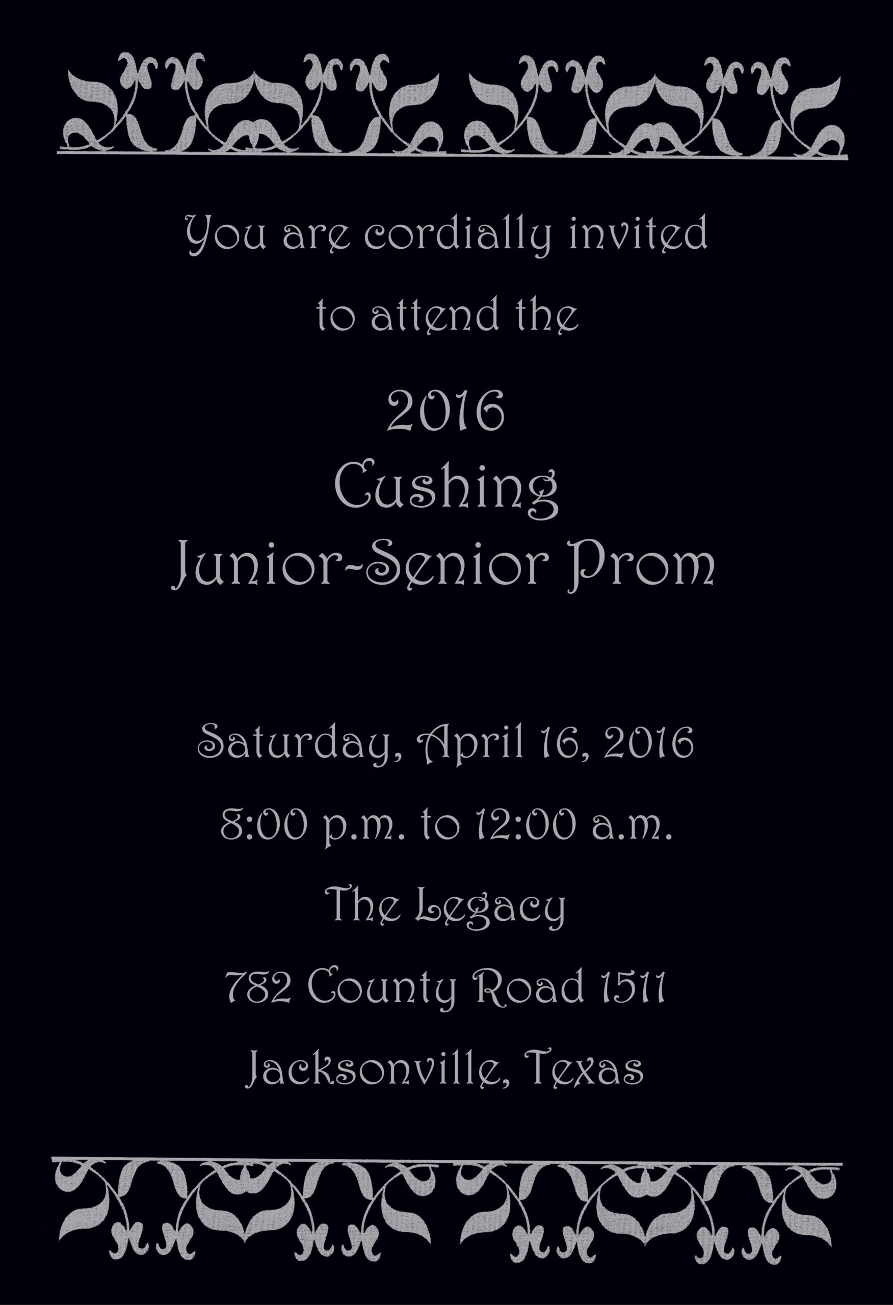 Prom Invitation Templates Printable Word Searches