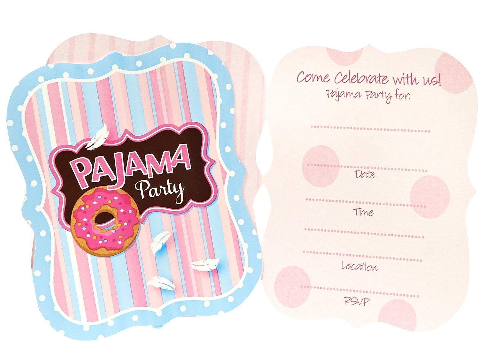 Pyjama Party Invitation Template Free Printable Word Searches