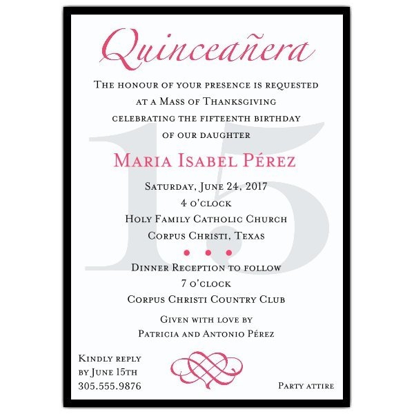 Quince Invitation Wording Examples