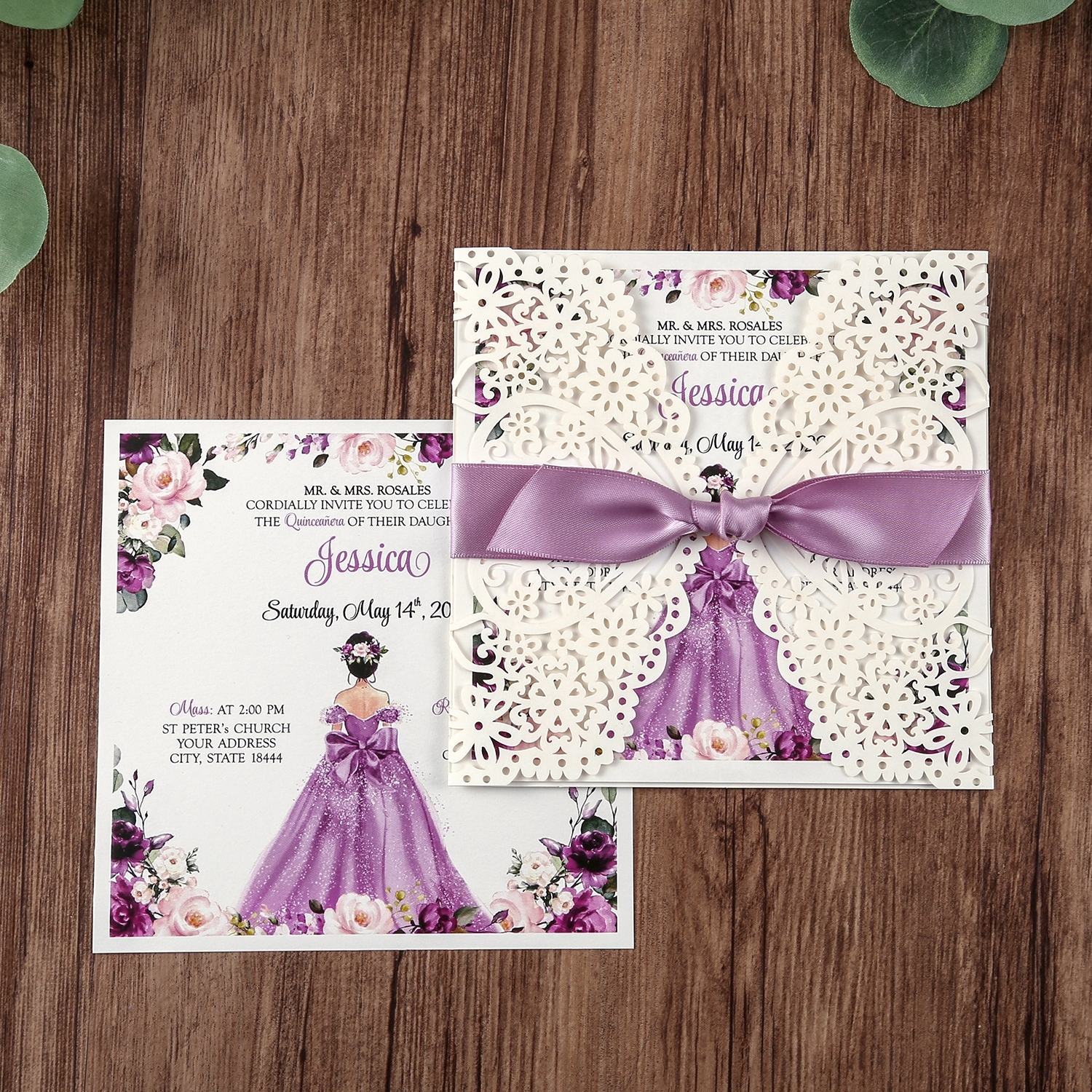 Quinceanera Template Invitations
