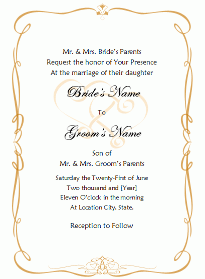 Reception Invitations Templates