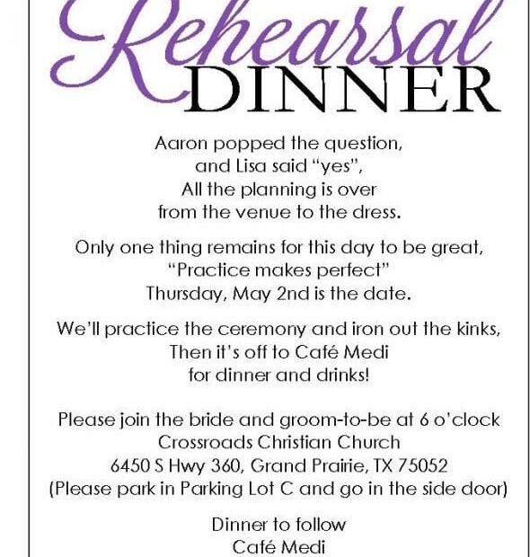 Rehearsal Dinner Invitation Free Template