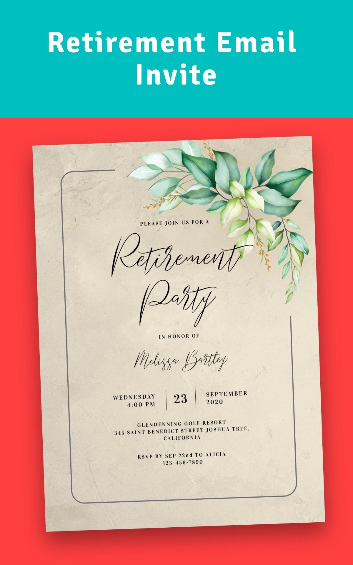 Retirement Email Invite Retirement Party Invite Template Invitation For 