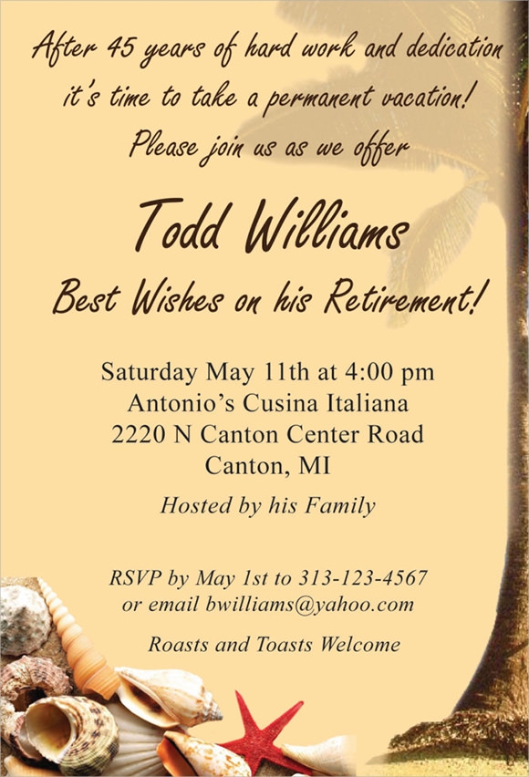 Retirement Party Invitation 7 Premium Download