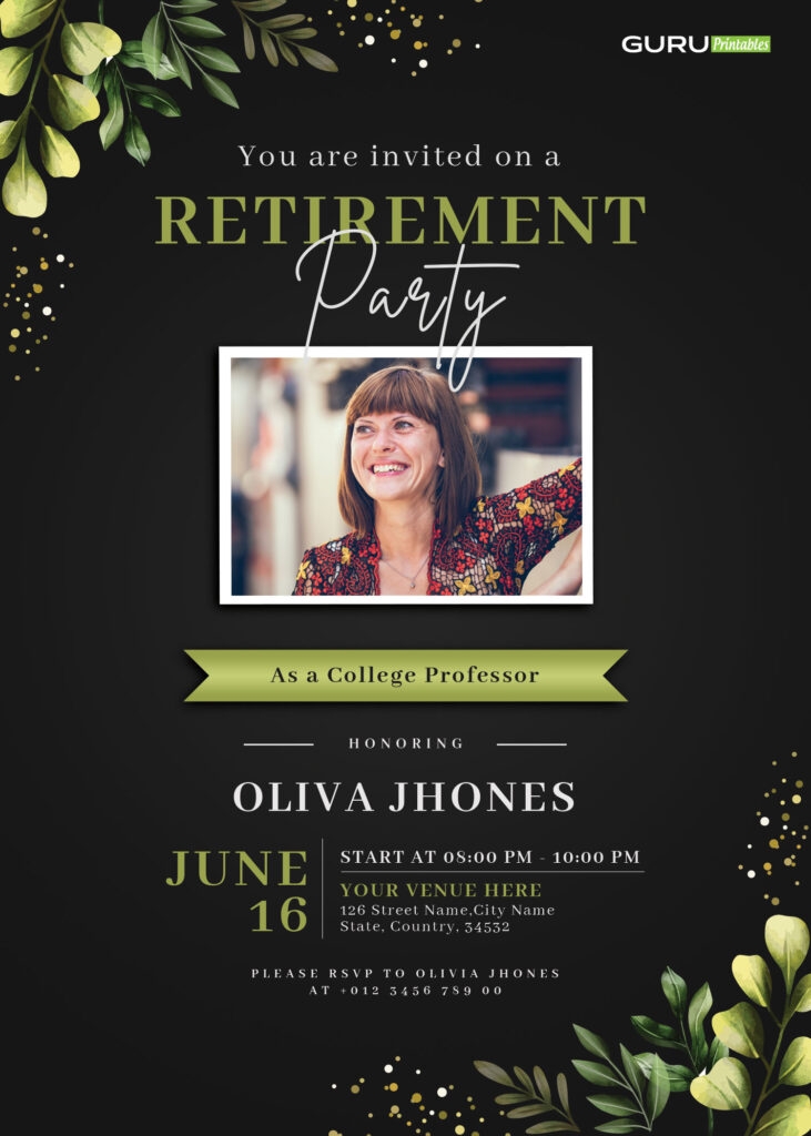 Retirement Party Invitation Template Guru Printables