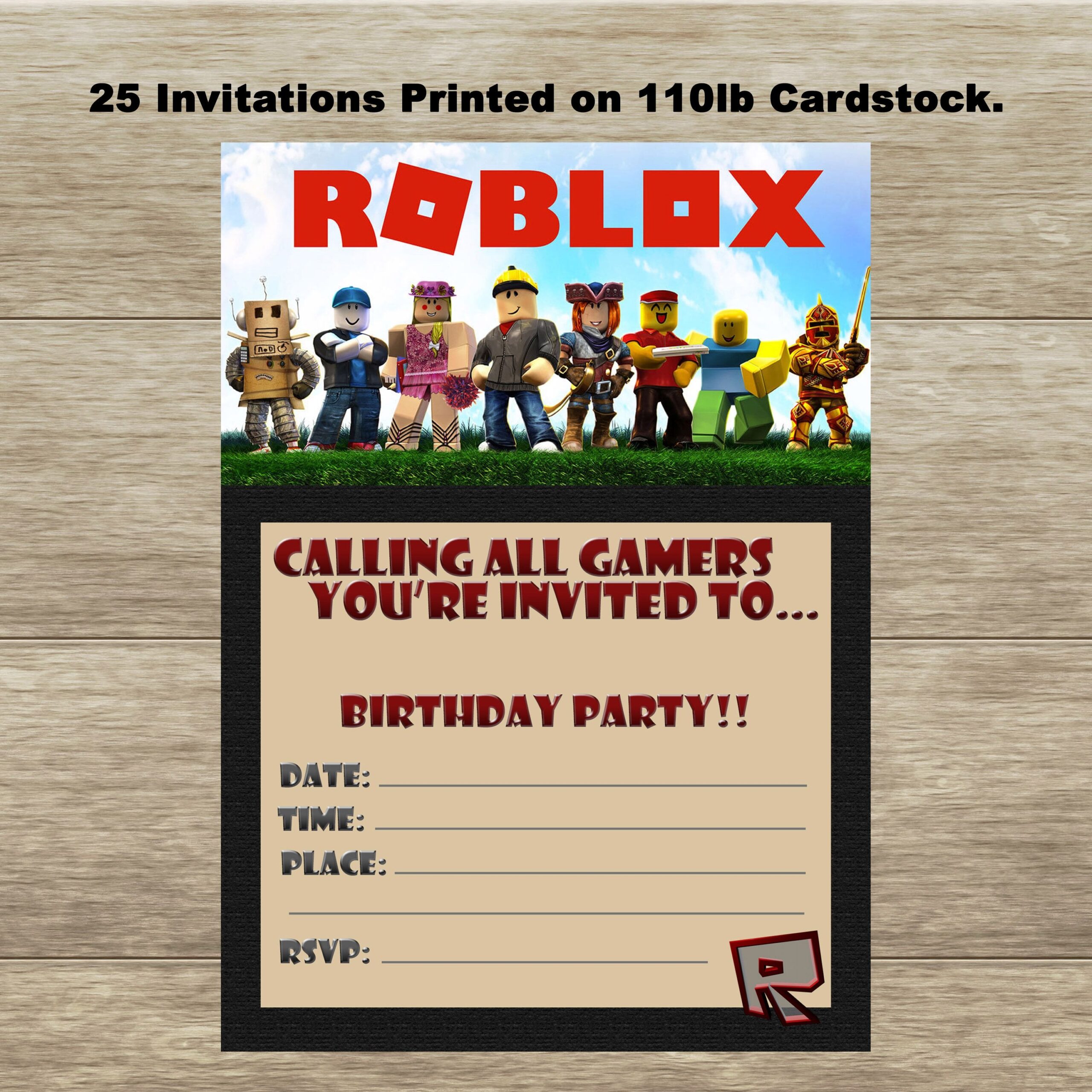 Roblox Birthday Invitation Template