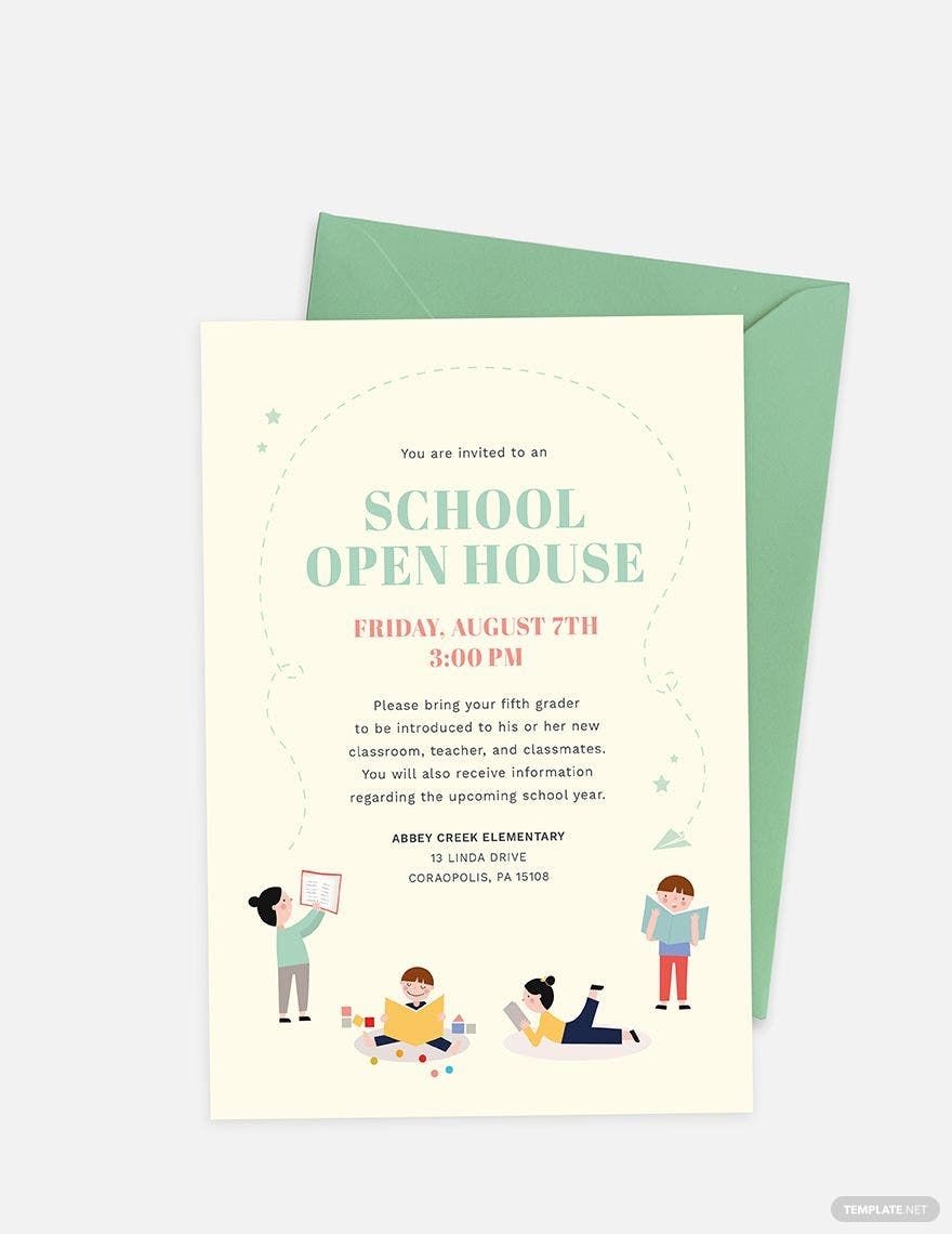 School Open House Invitation Template In Word PSD Illustrator 