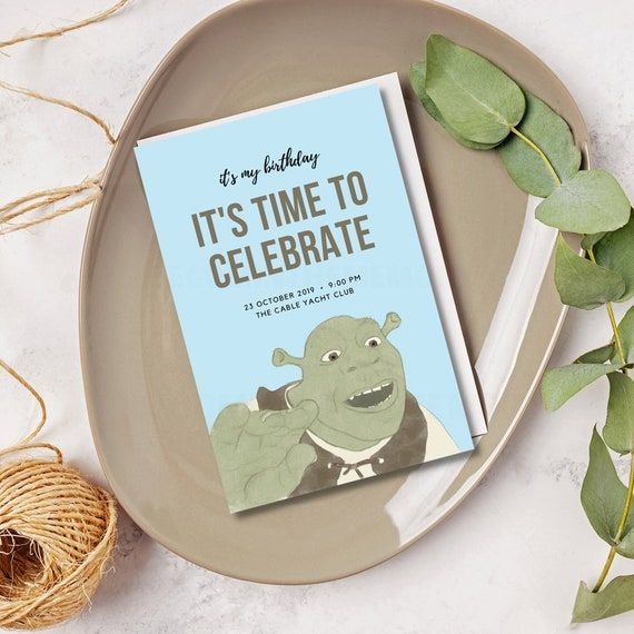 Shrek Invitation Template Etsy Fiestas Tem ticas Shrek Fiesta