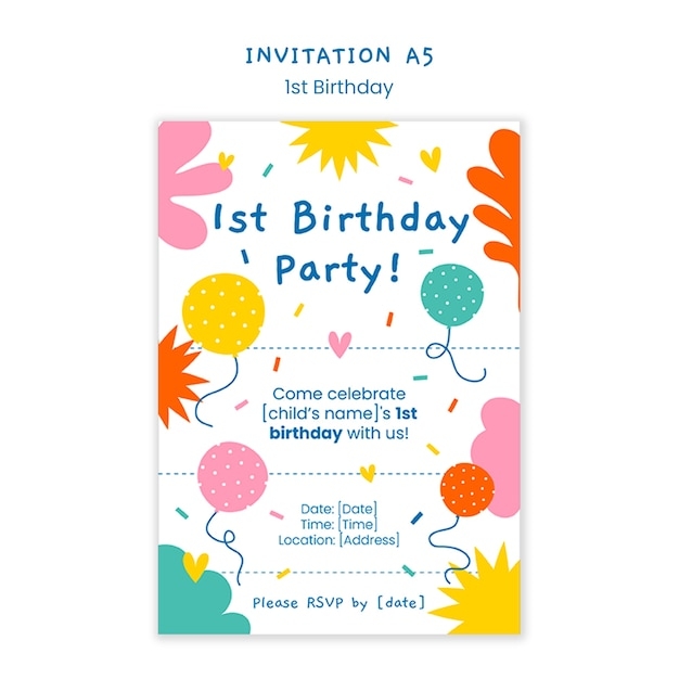 Size Of Birthday Invitation Card In Photo Template Free Infoupdate