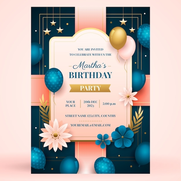Size Of Birthday Invitation Card In Photo Template Free Infoupdate