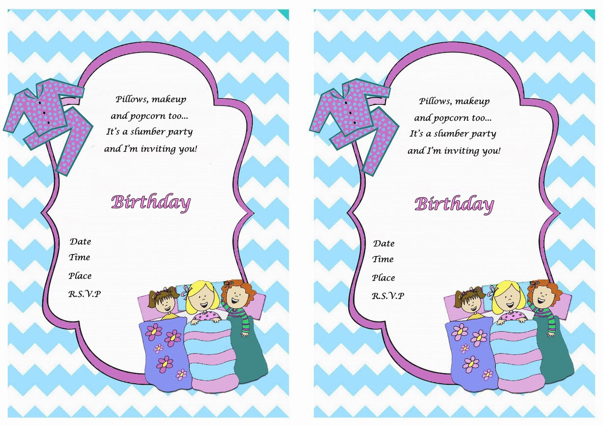 Sleepover Birthday Invitations Birthday Printable