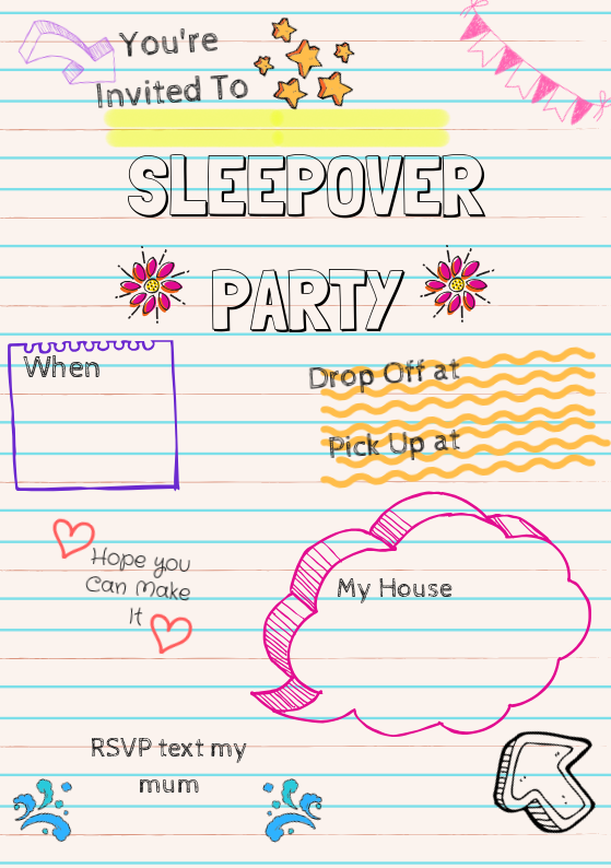 Sleepover Invitations Printable Printable New Year Banners
