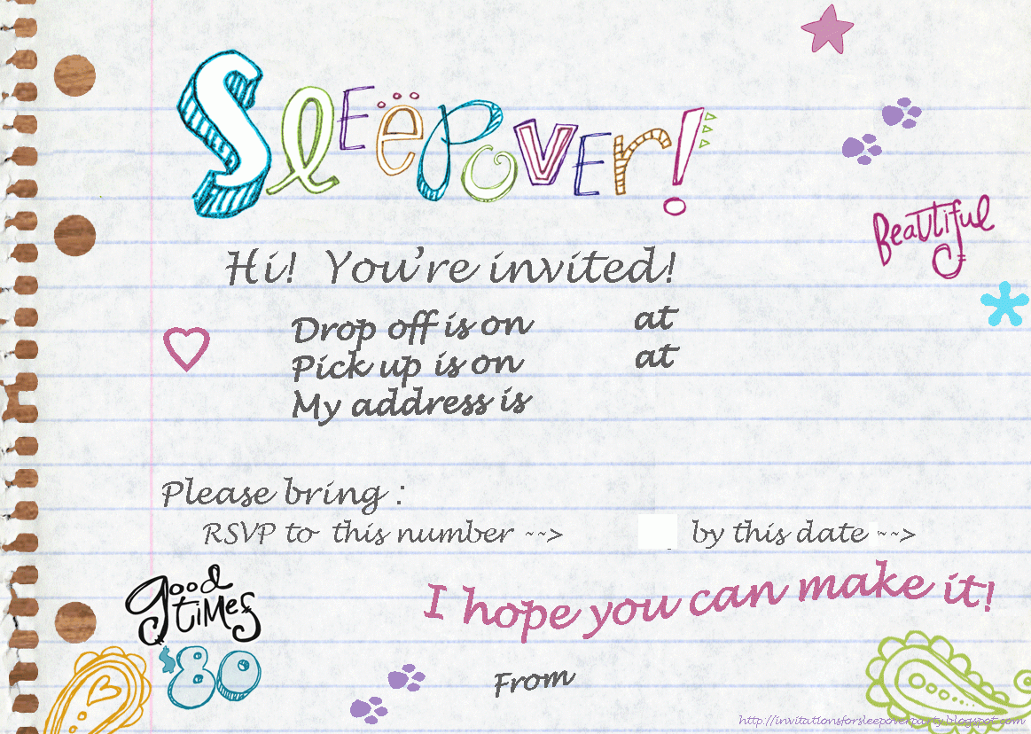 Sleepover Party Invitation