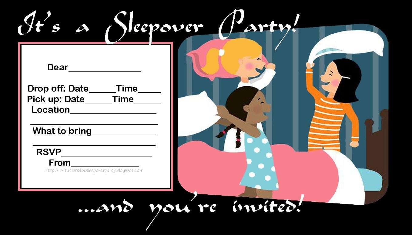 Slumber Party Invitation Printable