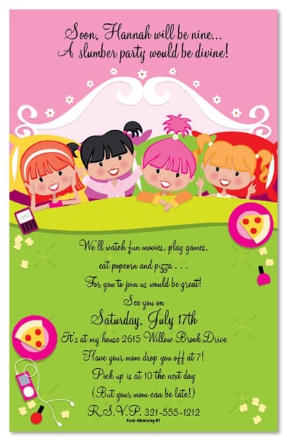 Slumber Party Invitation Template