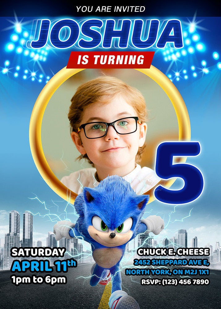 Sonic Birthday Invitations Free