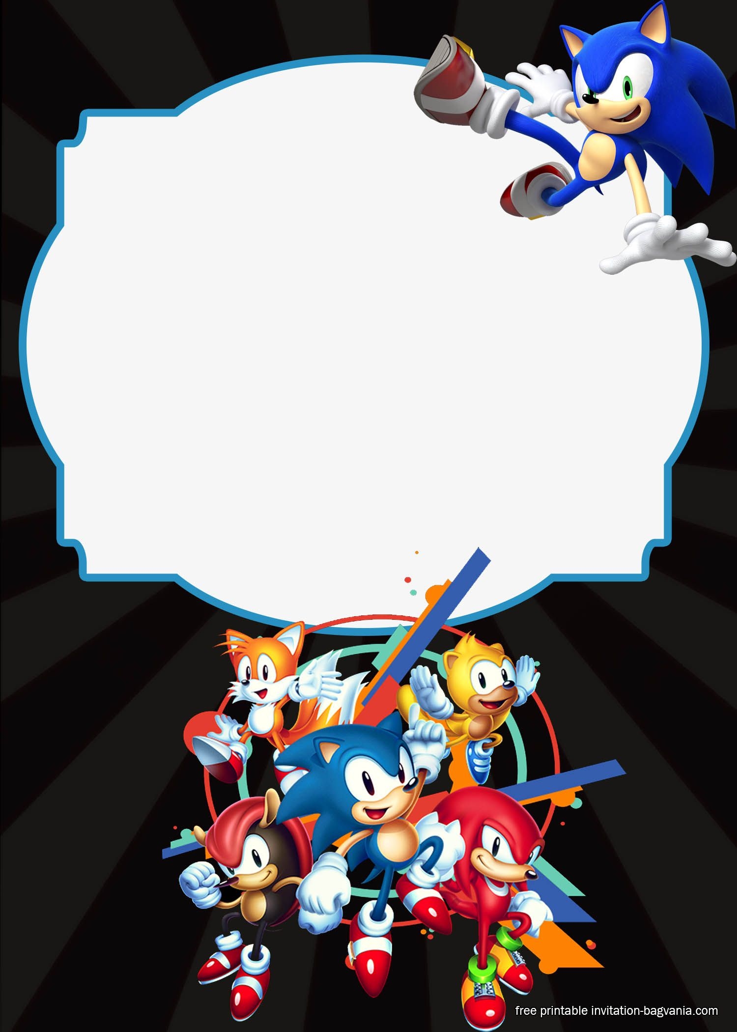 Sonic Party Invitation Template Free