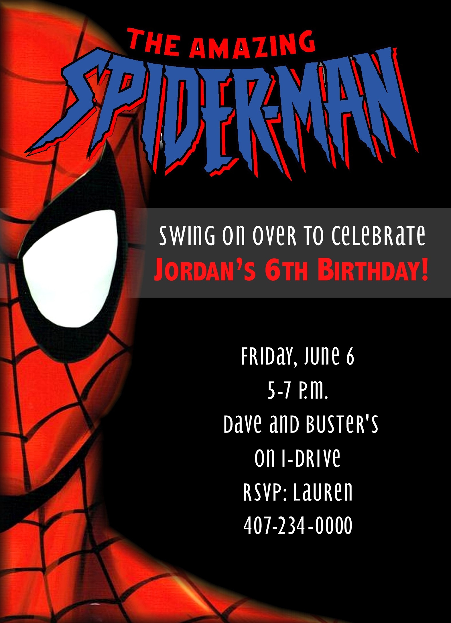 Spiderman Birthday Invitation Template