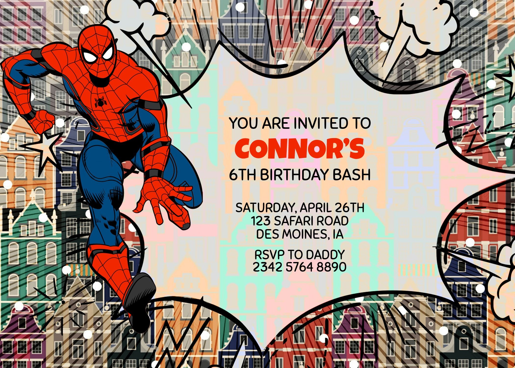 Spiderman Birthday Invitation Template Printable Word Searches