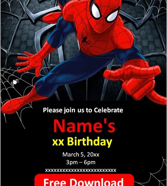 Spiderman Invitations Birthday Invitations
