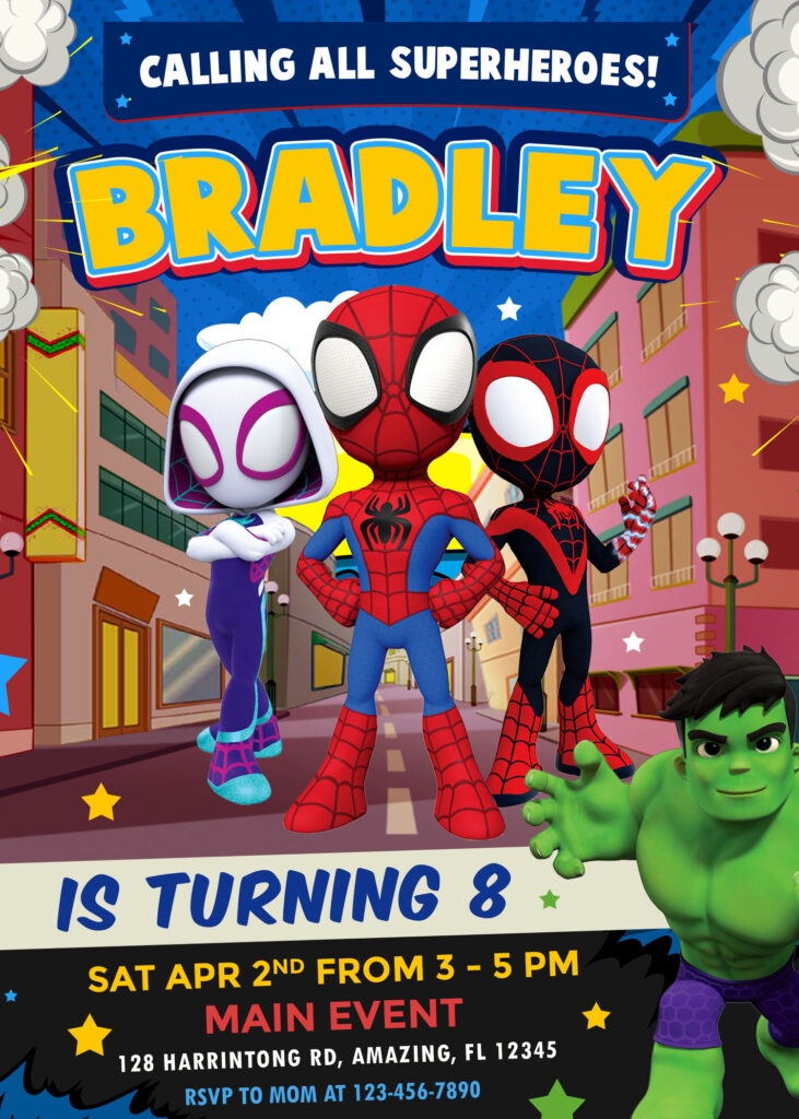 Spidey And His Amazing Friends Invitation Template Free