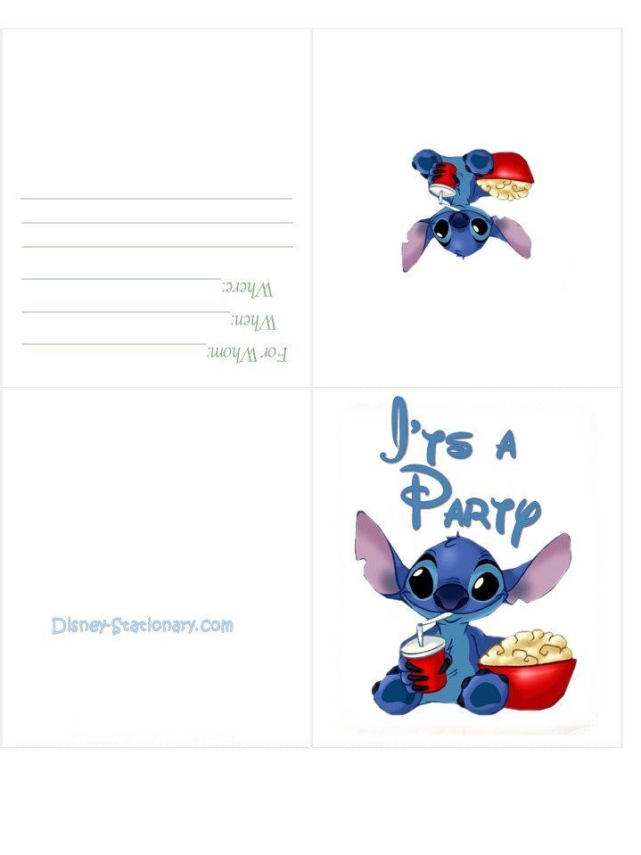 Stitch Birthday Invitation Template Printable Word Searches