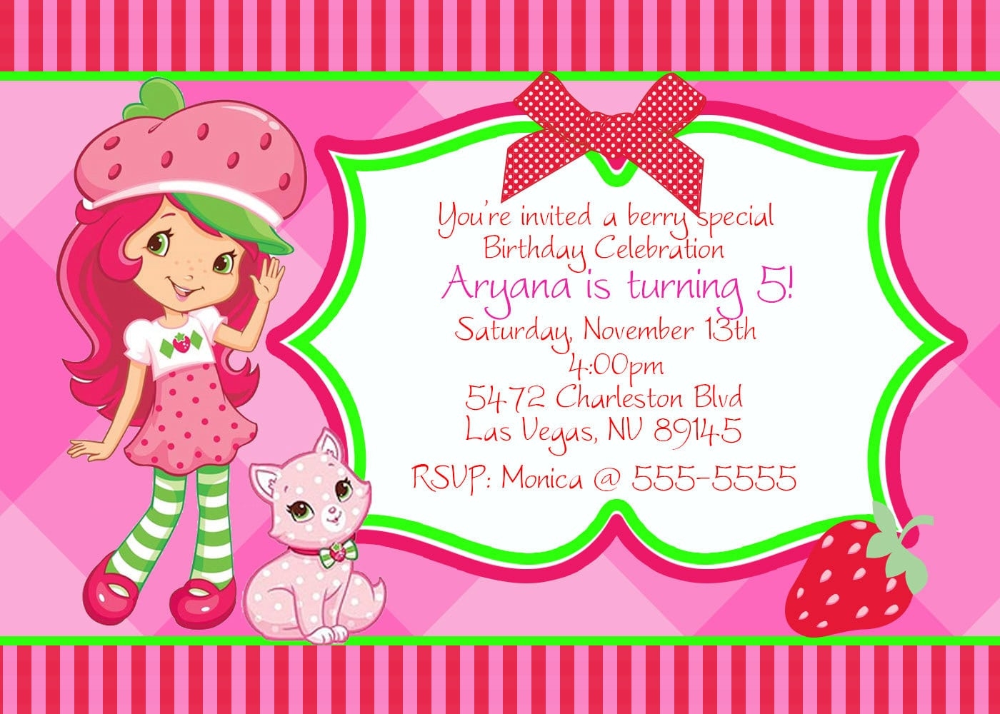 Strawberry Shortcake Invitation Free