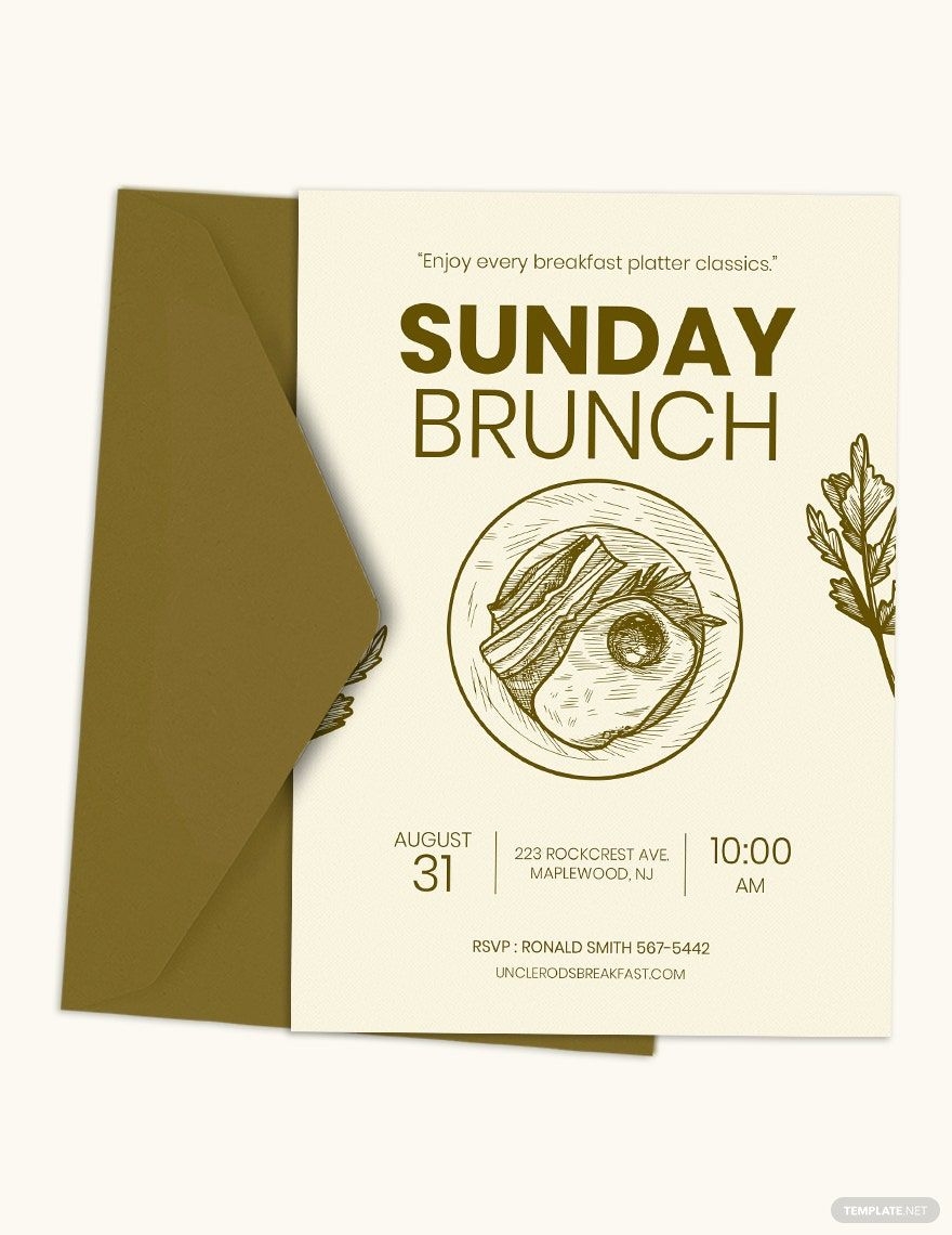 Sunday Brunch Invitation Template In PSD Word Pages Publisher 
