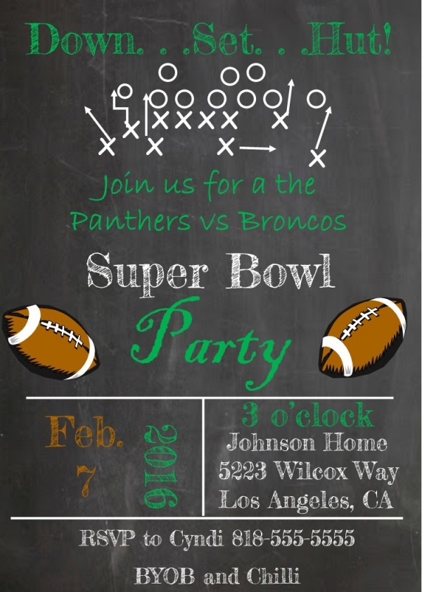 Super Bowl Invite Template Image To U