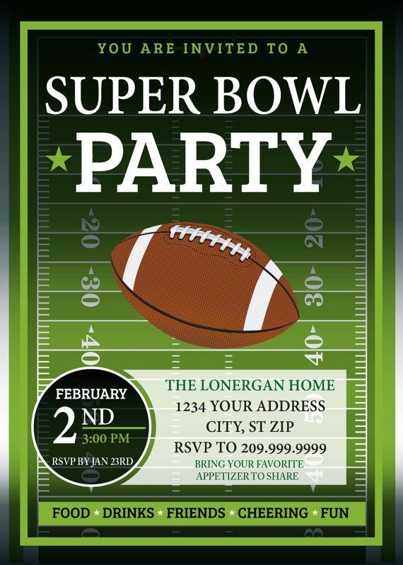 Super Bowl Party Invite Template Printable Word Searches