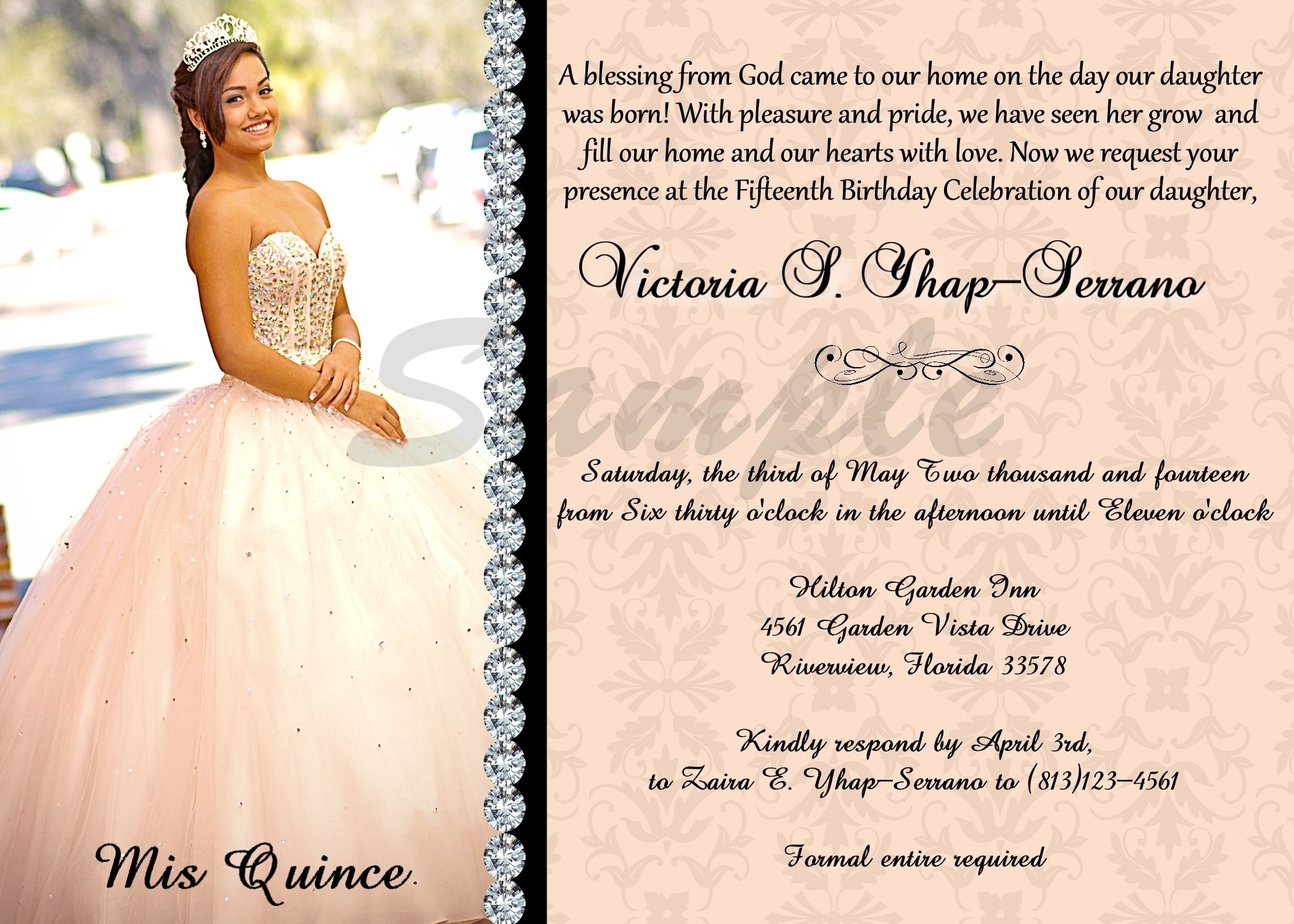 Sweet 15 Invitations Templates Free Beautiful Cards With Lots Of Styles 