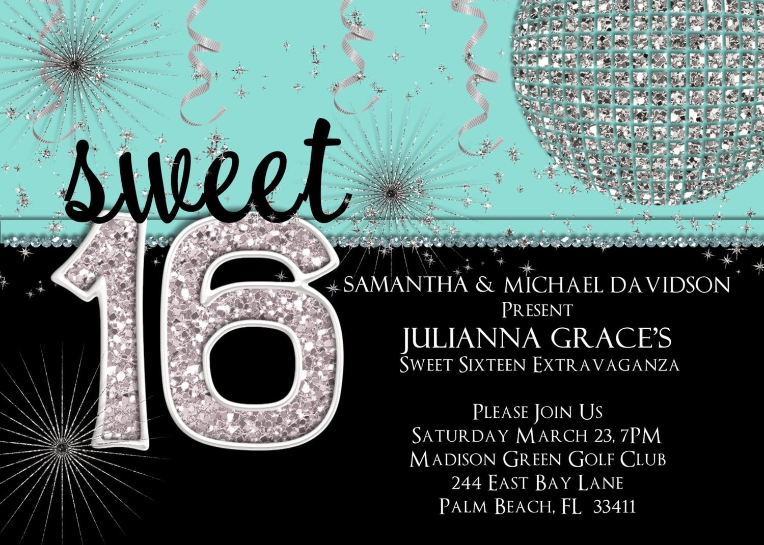 Sweet 16 Birthday Invitation Template Free