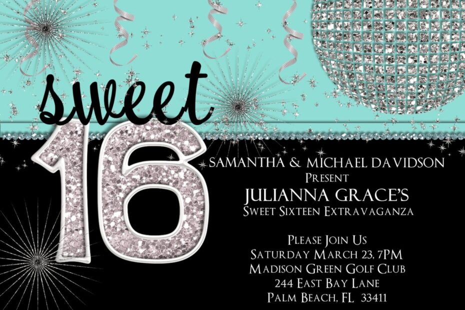 Sweet 16 Birthday Invitation Template Free
