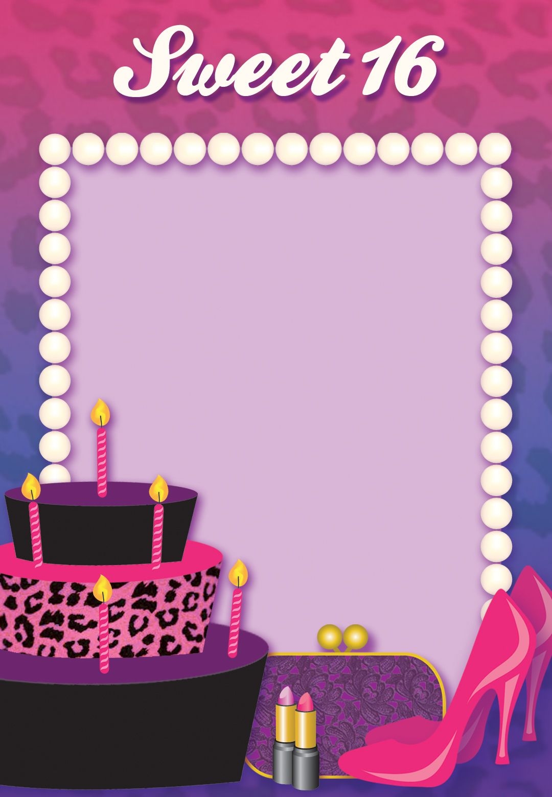 Sweet 16 Birthday Invitation Template free Greetings Island 16th 