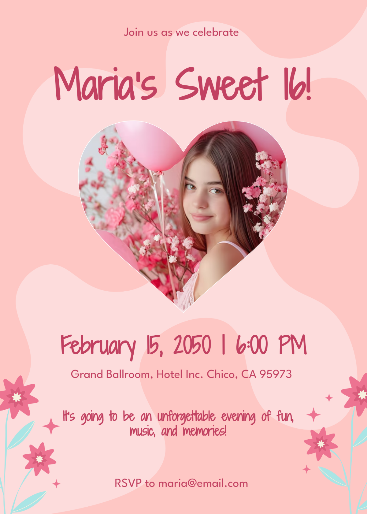 Sweet 16 Birthday Invitation Templates Free