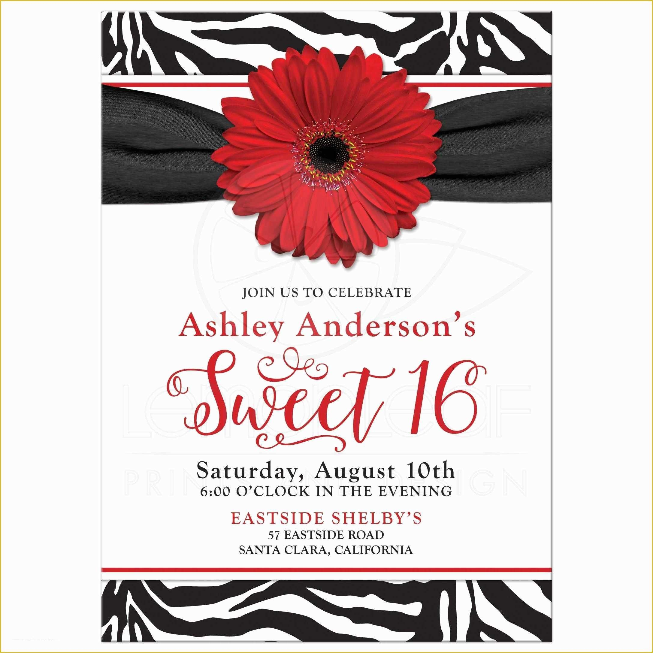 Sweet 16 Invitations Templates Free Of Birthday Party Sweet 16 Birthday 