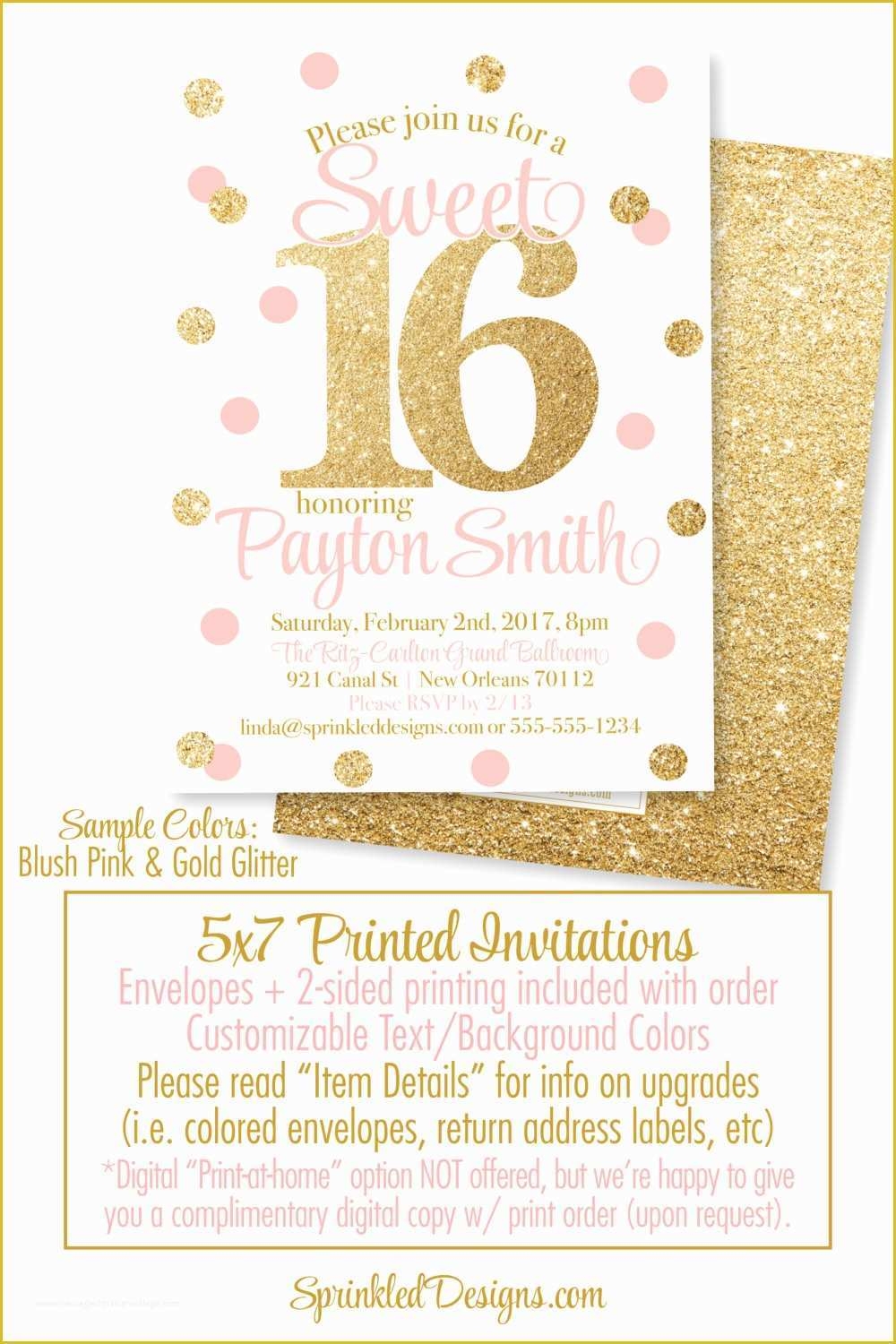 Sweet 16 Invitations Templates Free Of Sweet 16 Invitations Pink And 
