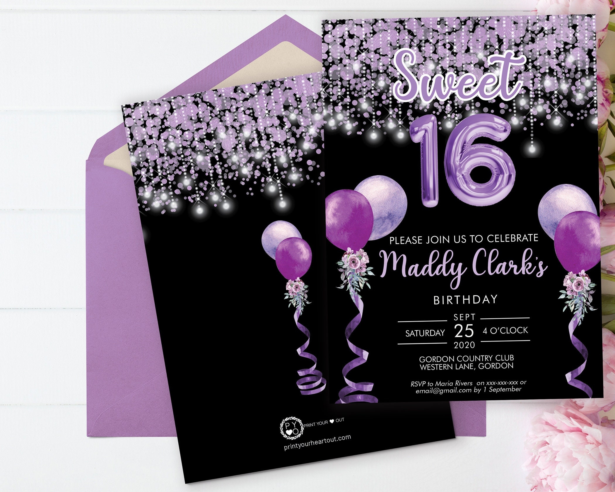 Sweet Sixteen Invitations Templates