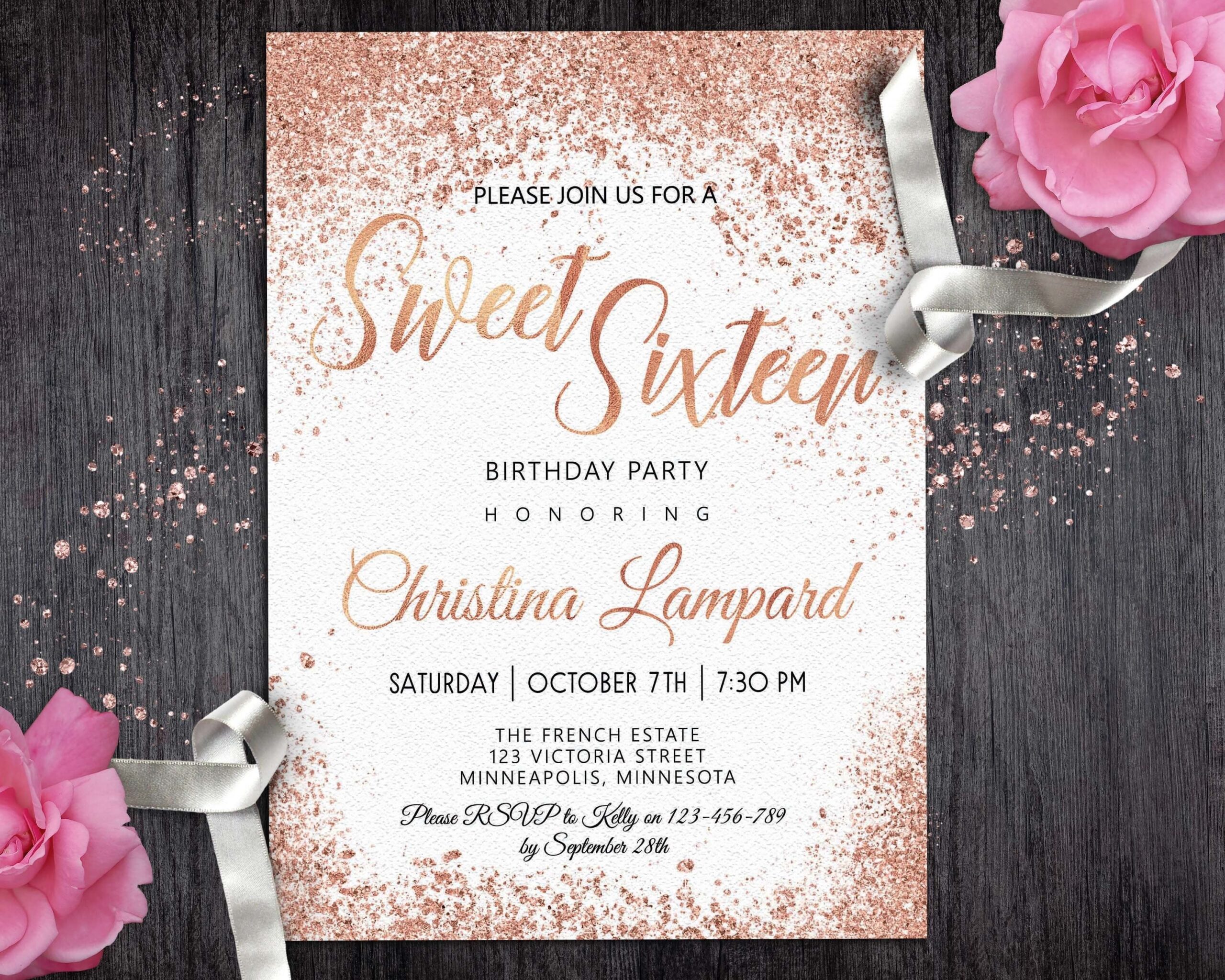 Sweet Sixteen Invitations Templates Best Templates Resources