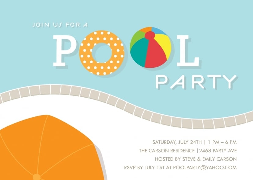 Swim Party Invitation Template Free