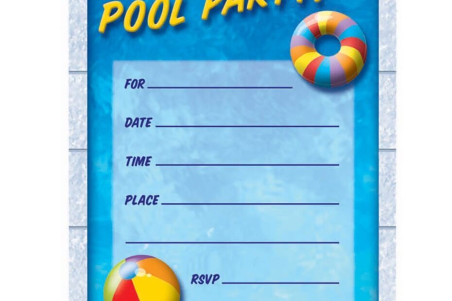 Swimming Party Invitation Template Free
