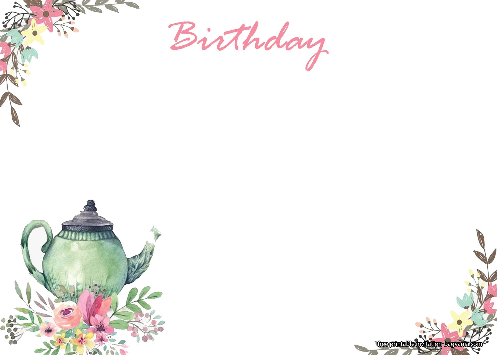 Tea Party Invitations Templates