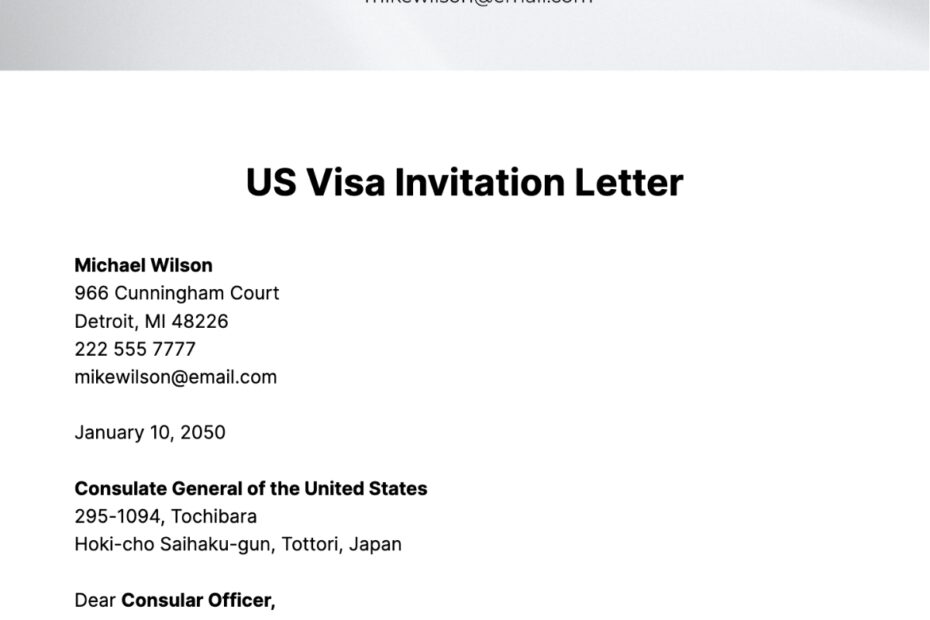 Template For Invitation Letter For Us Visa Infoupdate