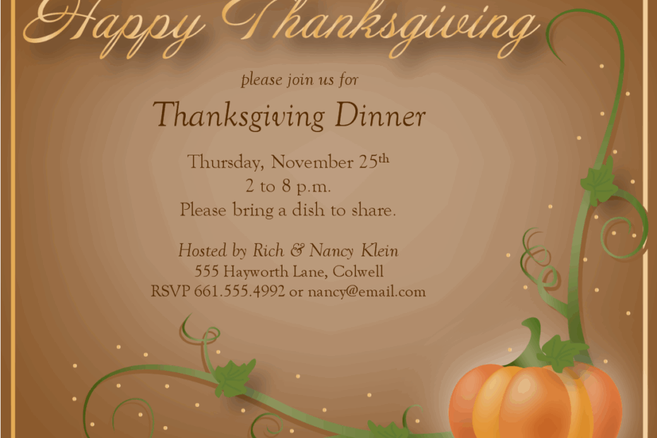 Thanksgiving Invitation Ideas