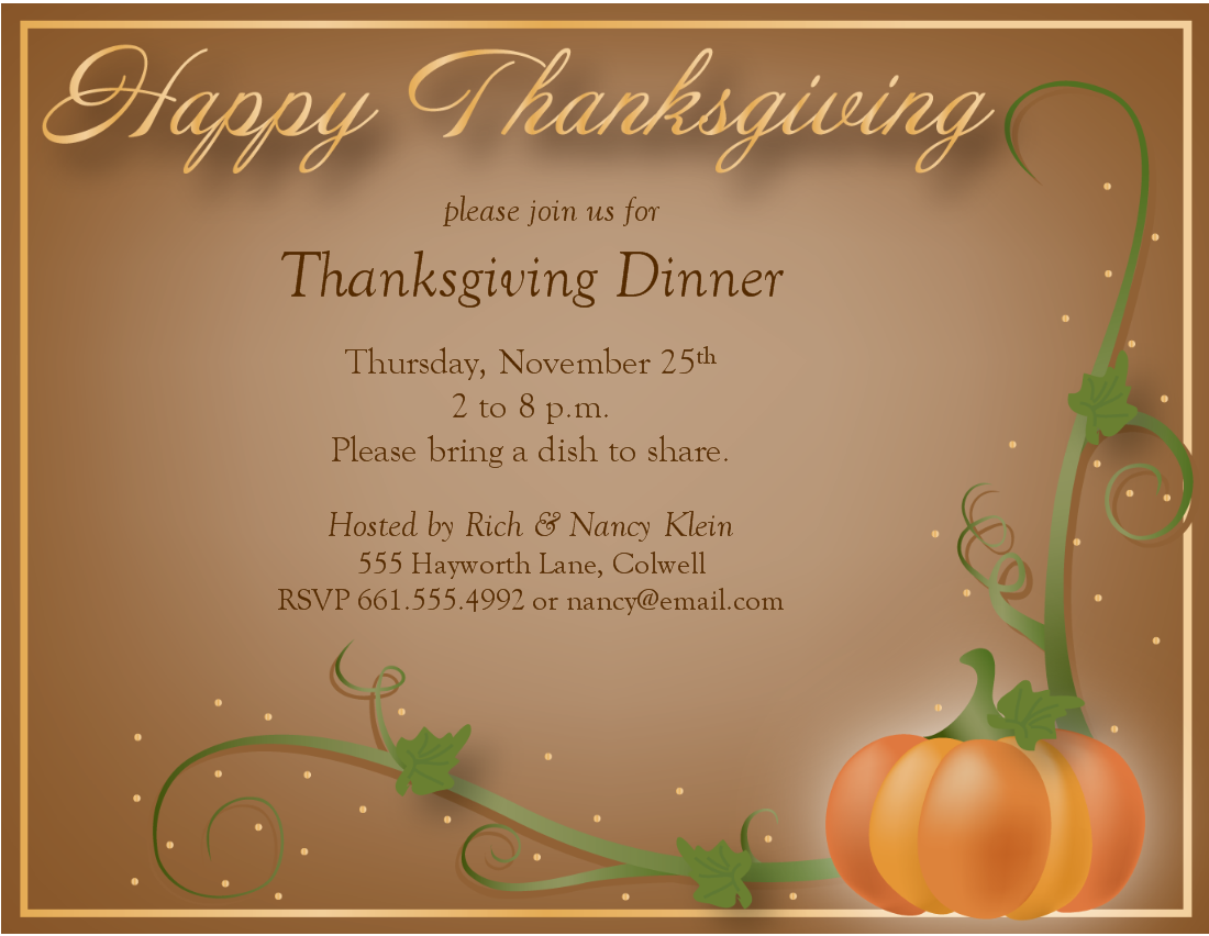 Thanksgiving Invitation Ideas