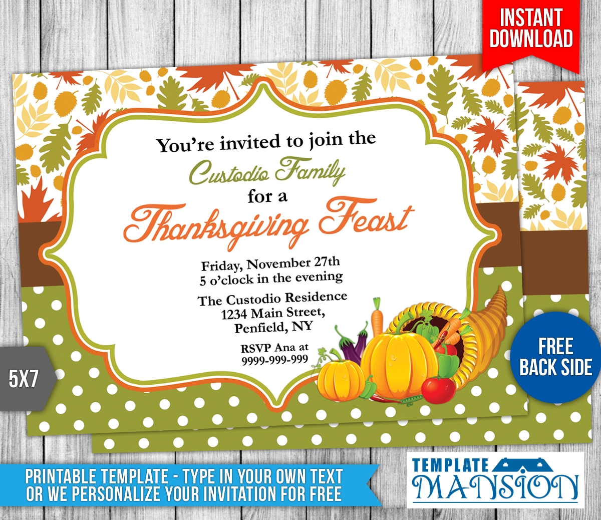 Thanksgiving Invitation Template 2 By Templatemansion On DeviantArt