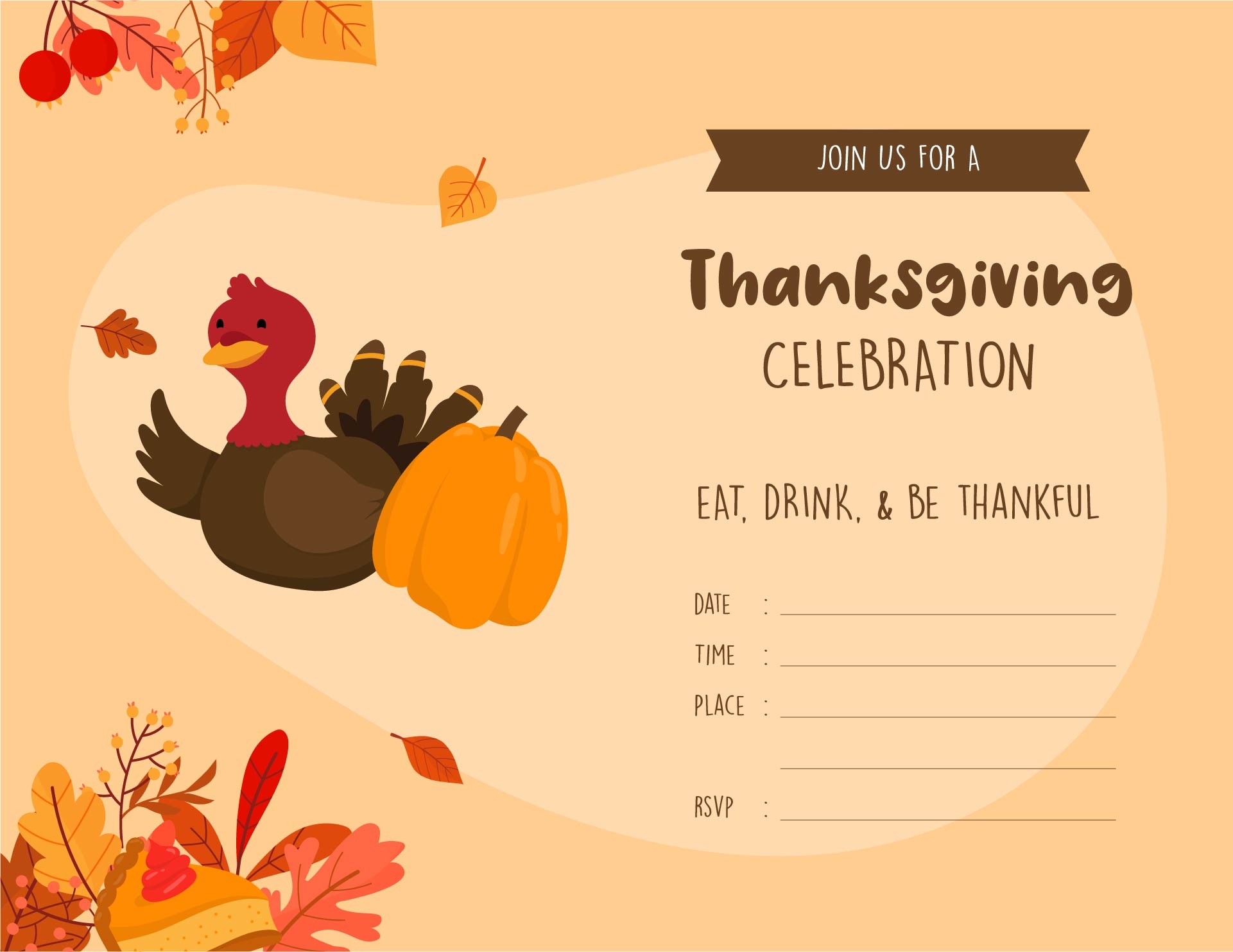 Thanksgiving Invitation Template Free