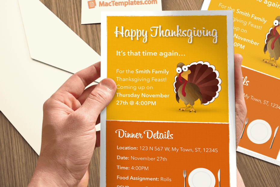 Thanksgiving Invitation Template MacTemplates